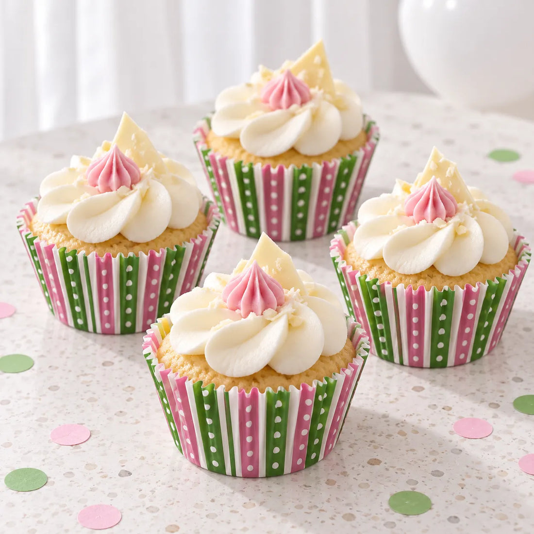 Caissette Cupcake Vert et Rose unique