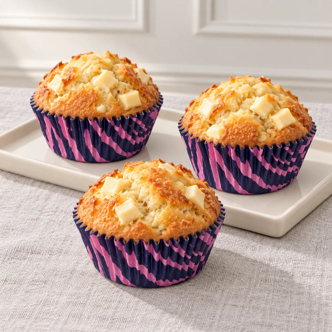 Caissette à Cupcake Violet Zèbre Résistant