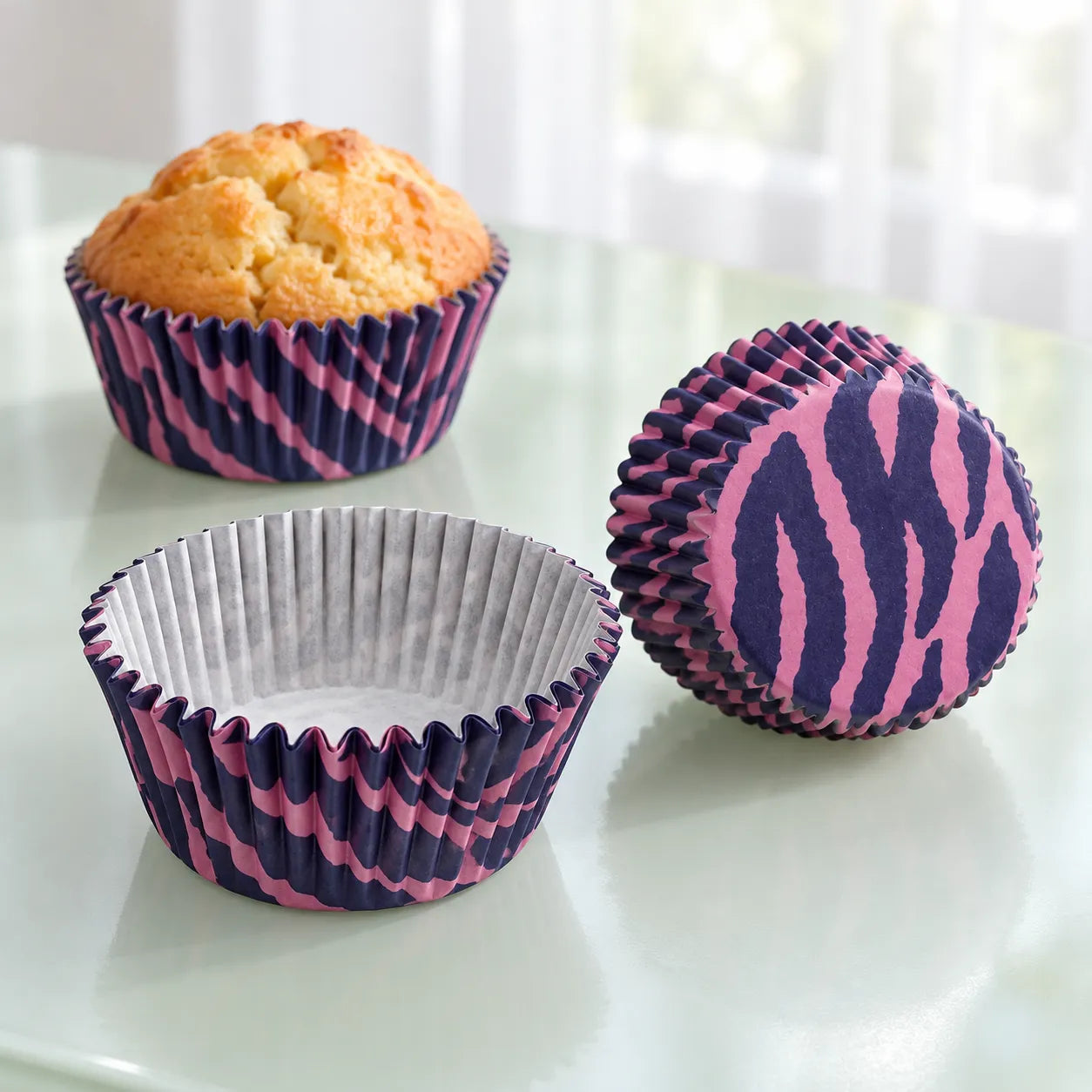 Caissette à Cupcake Violet Zèbre Unique