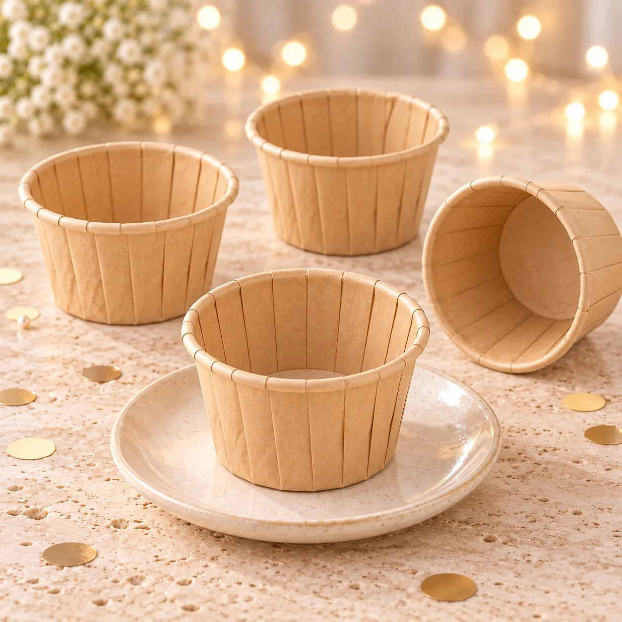 Caissette Muffin Beige bohème