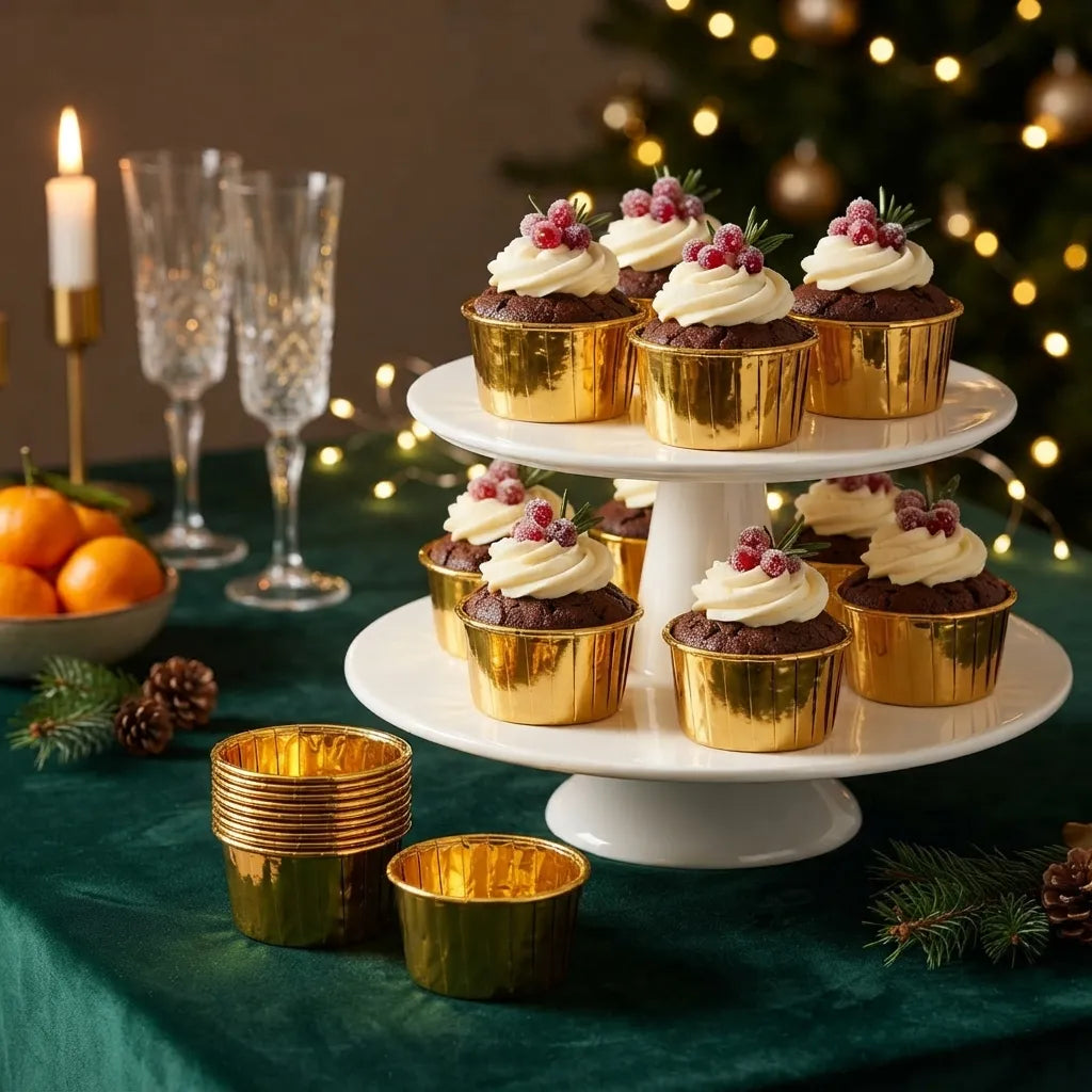 Caissette Muffin Dorée Elégant