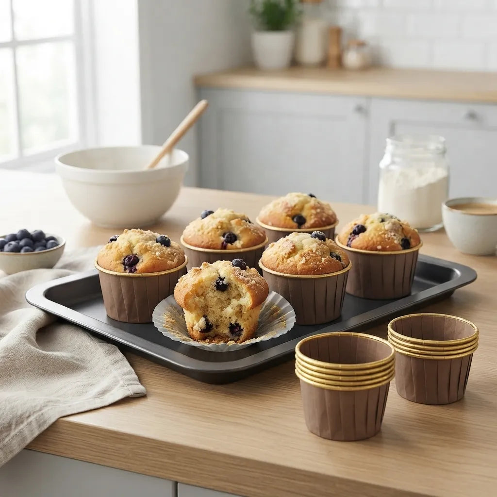 Caissette Muffin Marron et Doré Cool