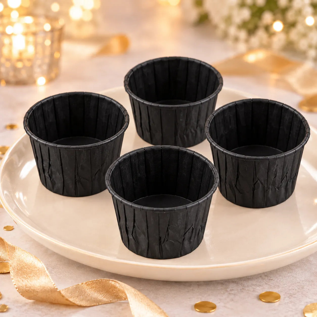 Caissette Muffin Noire Epurée gothique