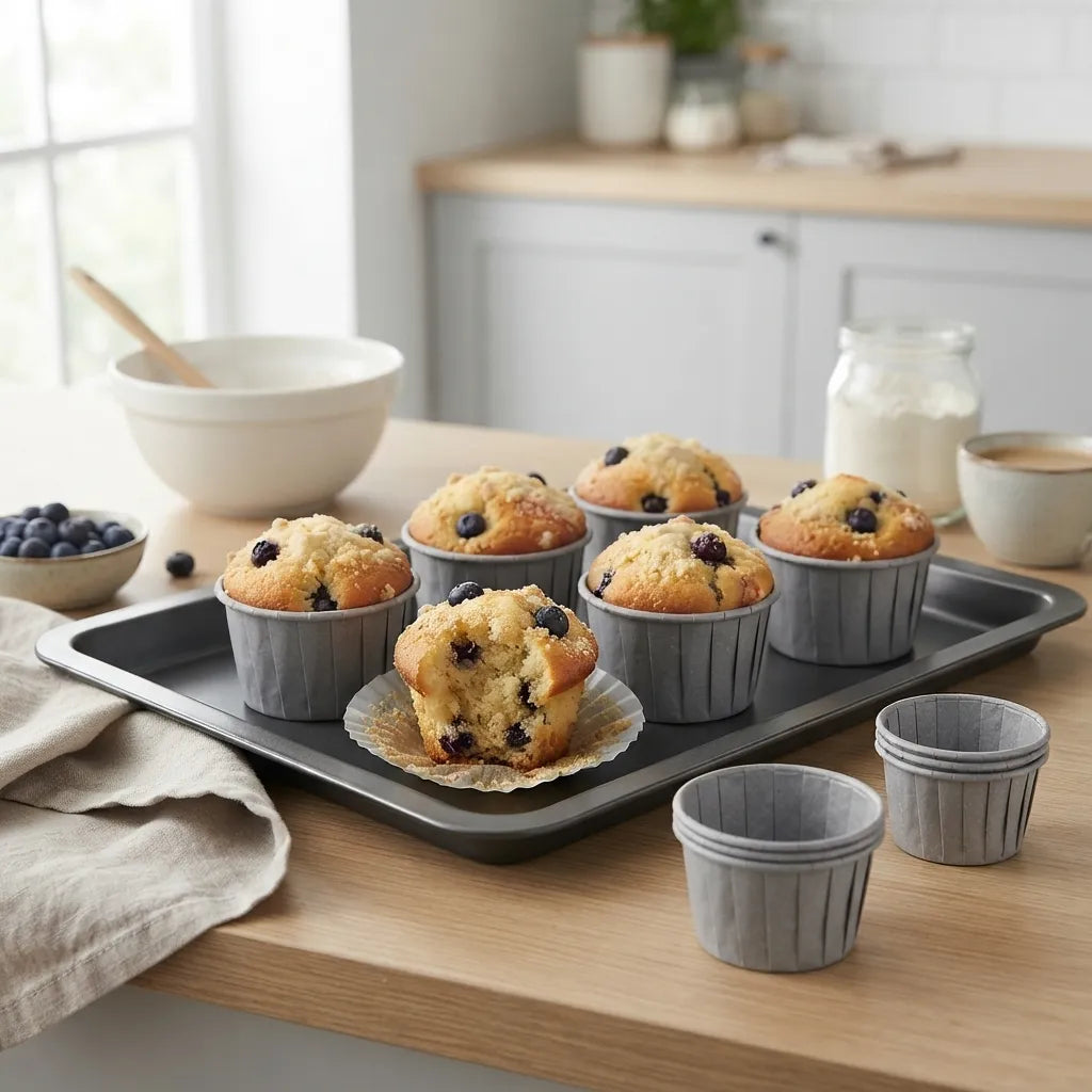Caissette pour Muffin en Papier Gris Utilitaire