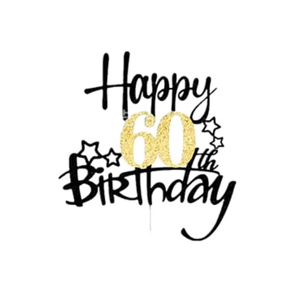 Cake Topper Anniversaire 60 Ans Elégant
