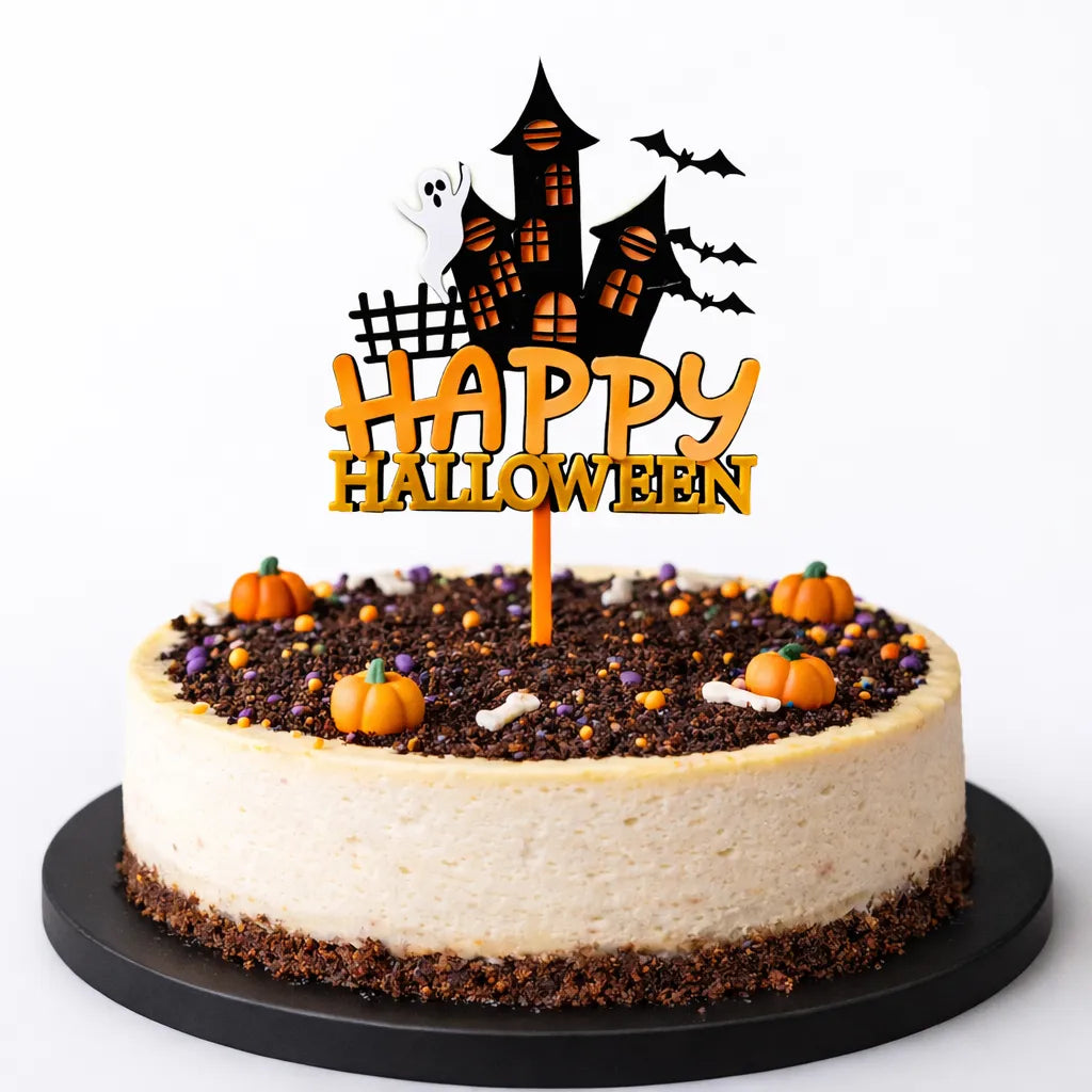Cake Topper Happy Halloween Château