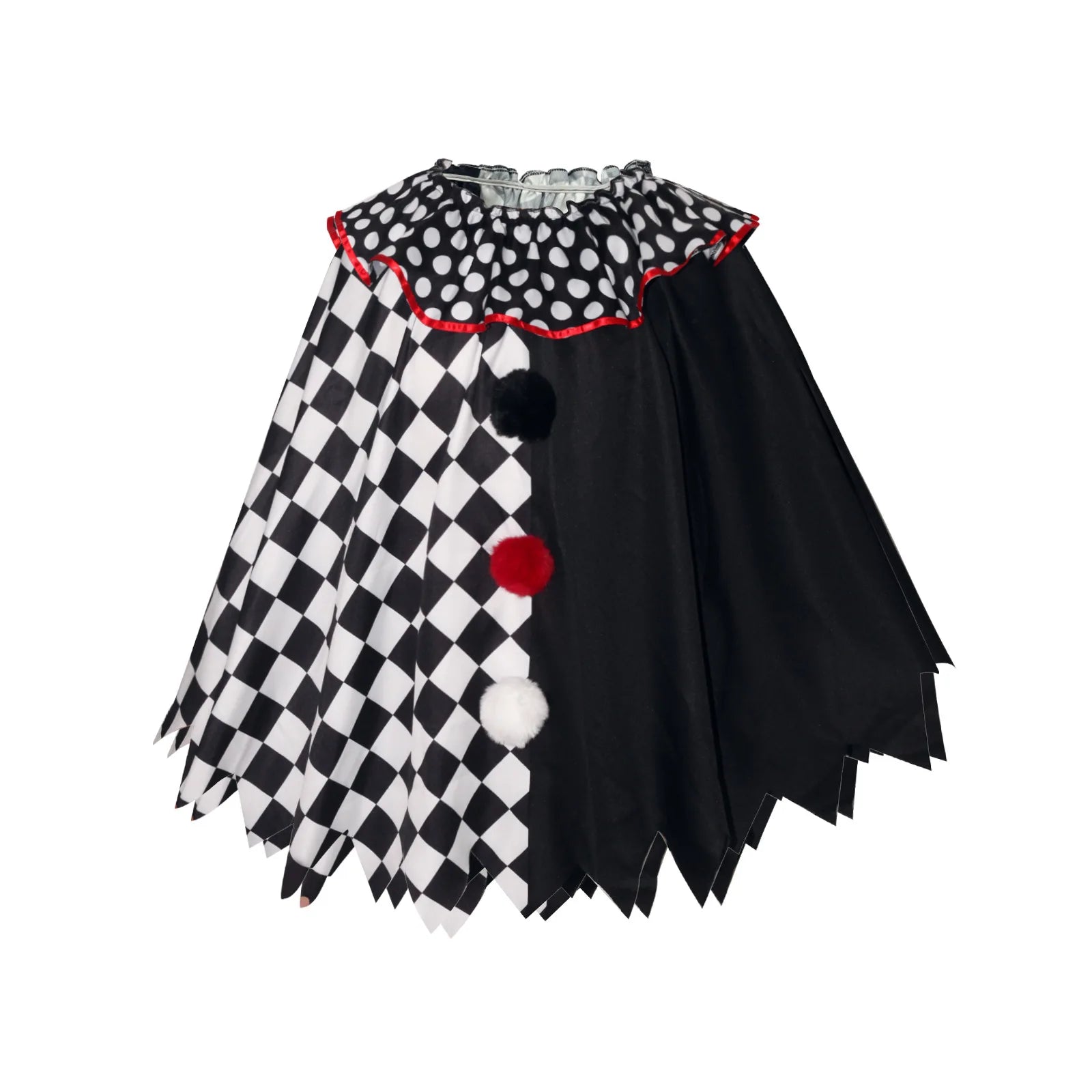 Cape Clown Noire et Blanche à Motifs chic