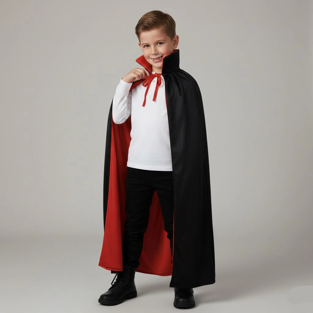 Cape Vampire à Col Montant Rouge et Noire