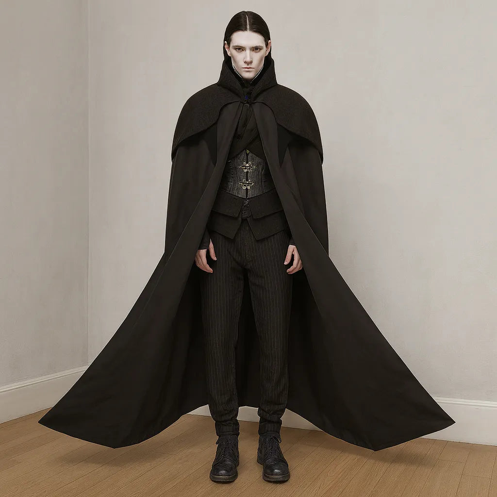 Cape Vampire Gothique Noire Homme