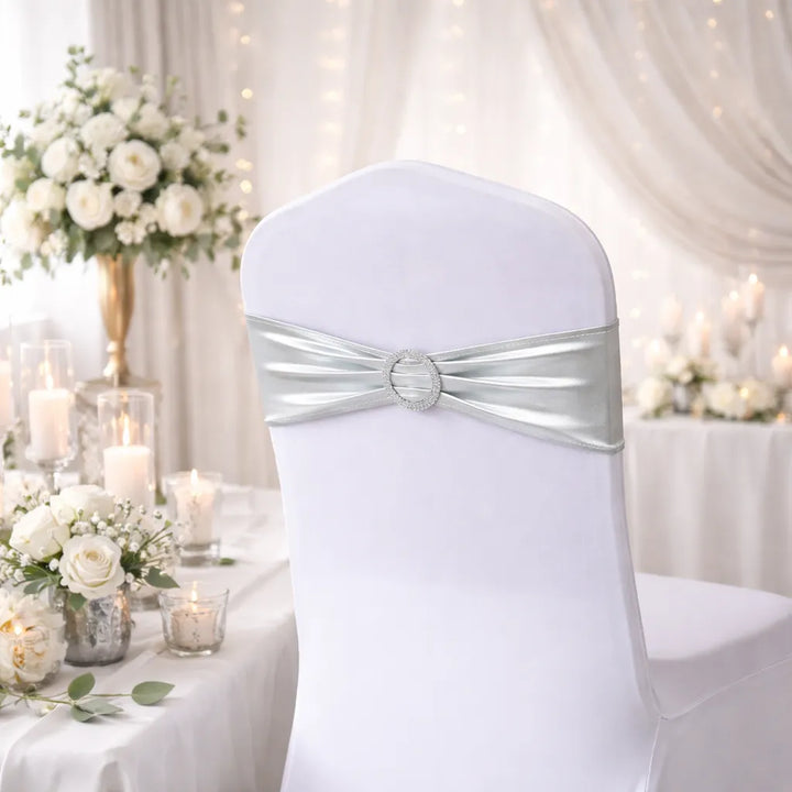 Ceinture de Chaise Mariage Argentée
