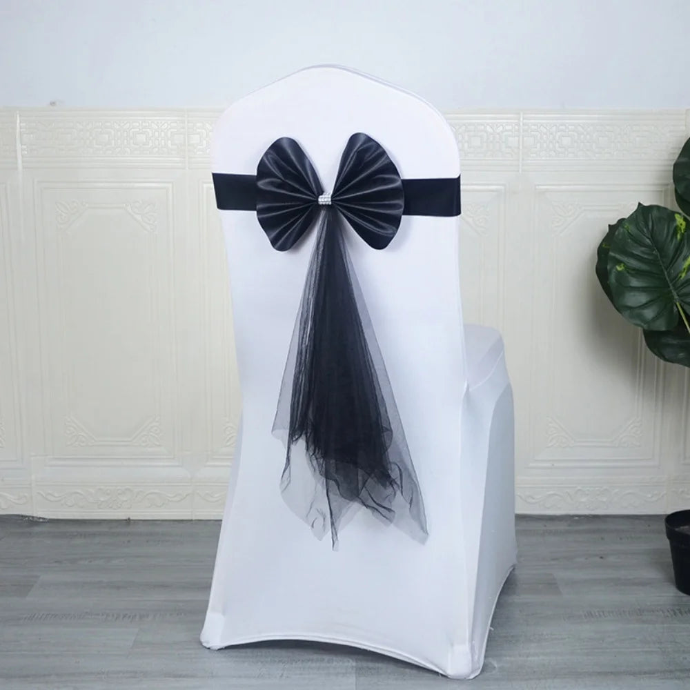 Ceinture de Chaise Mariage Noire