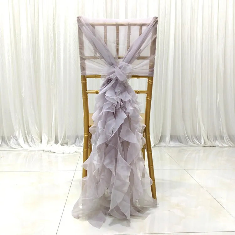 Ceinture de Chaise à Volant Beige romantique