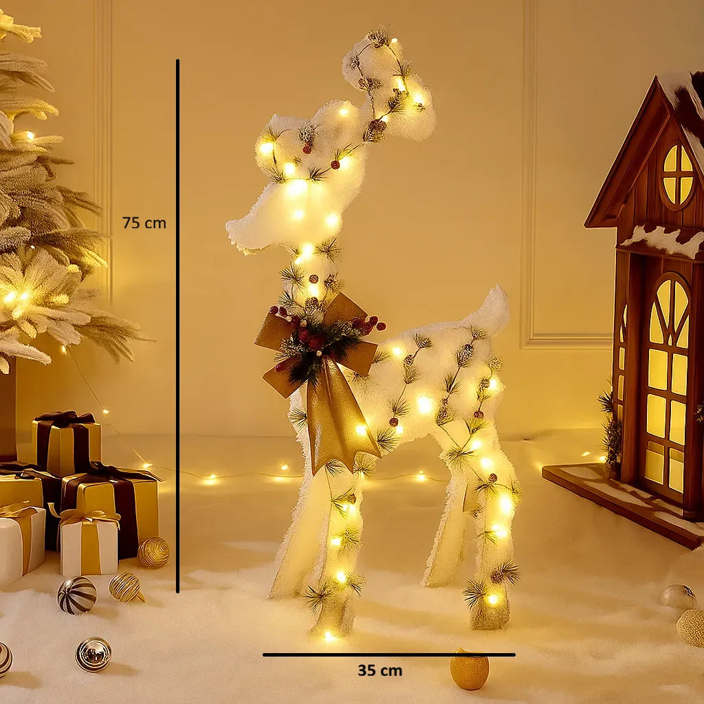 Cerf de Noël Artistique Lumineux Petit