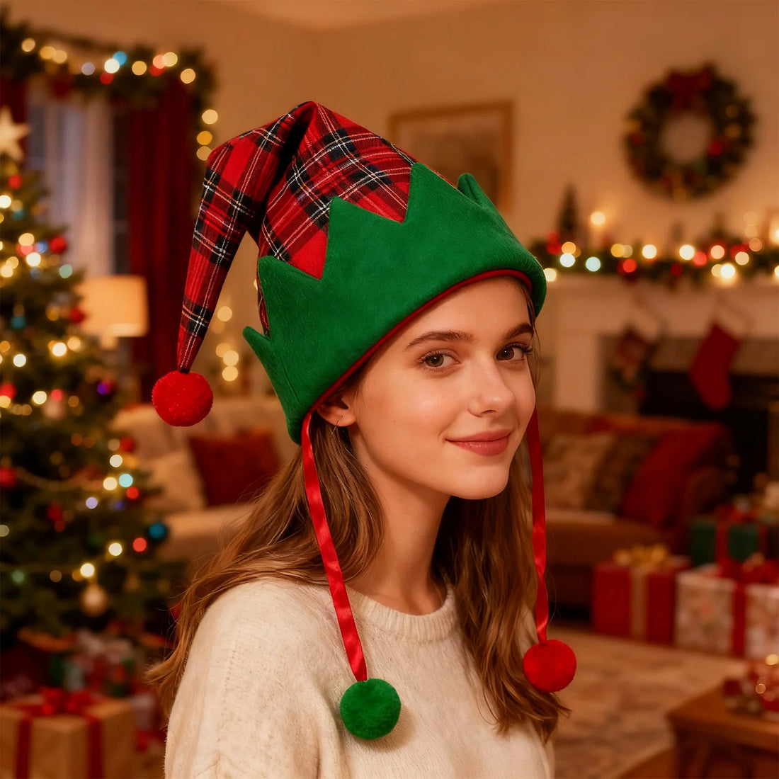 Chapeau de Noël Rouge et Vert