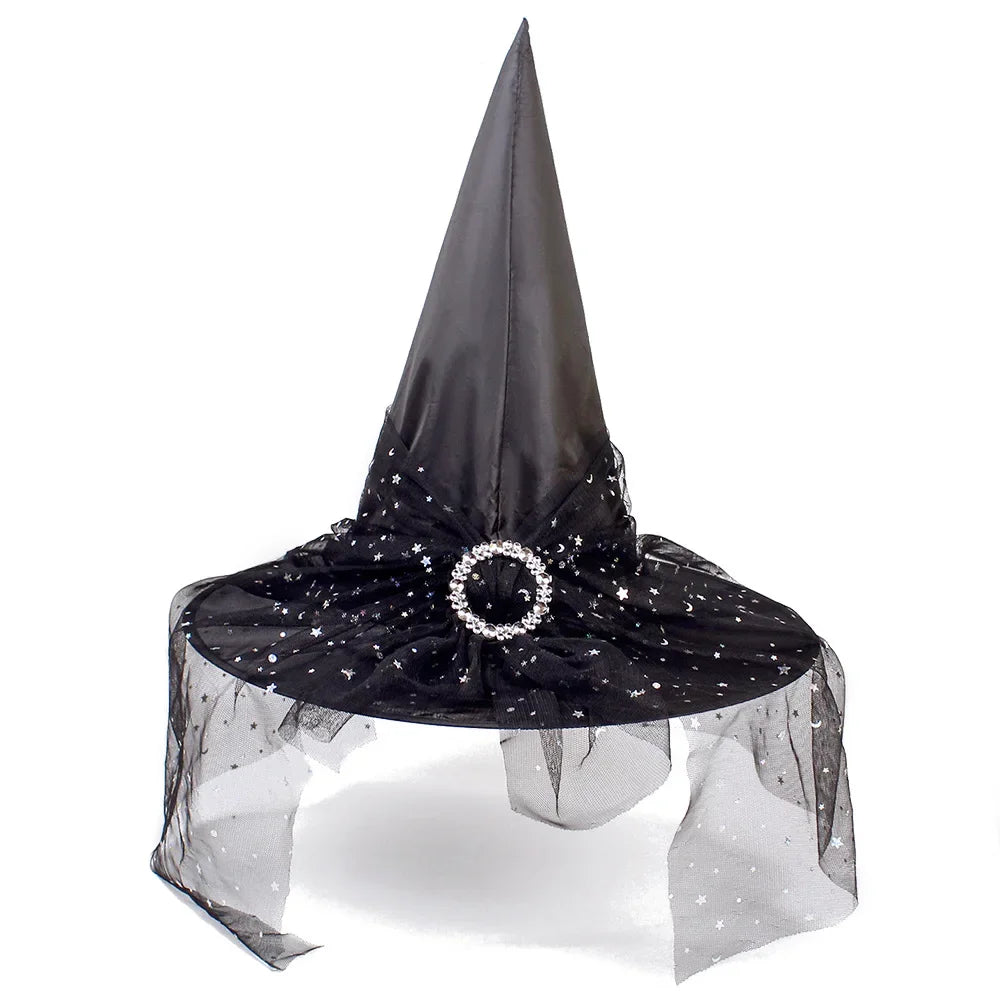 Chapeau de Sorcière à Voile Noir Original