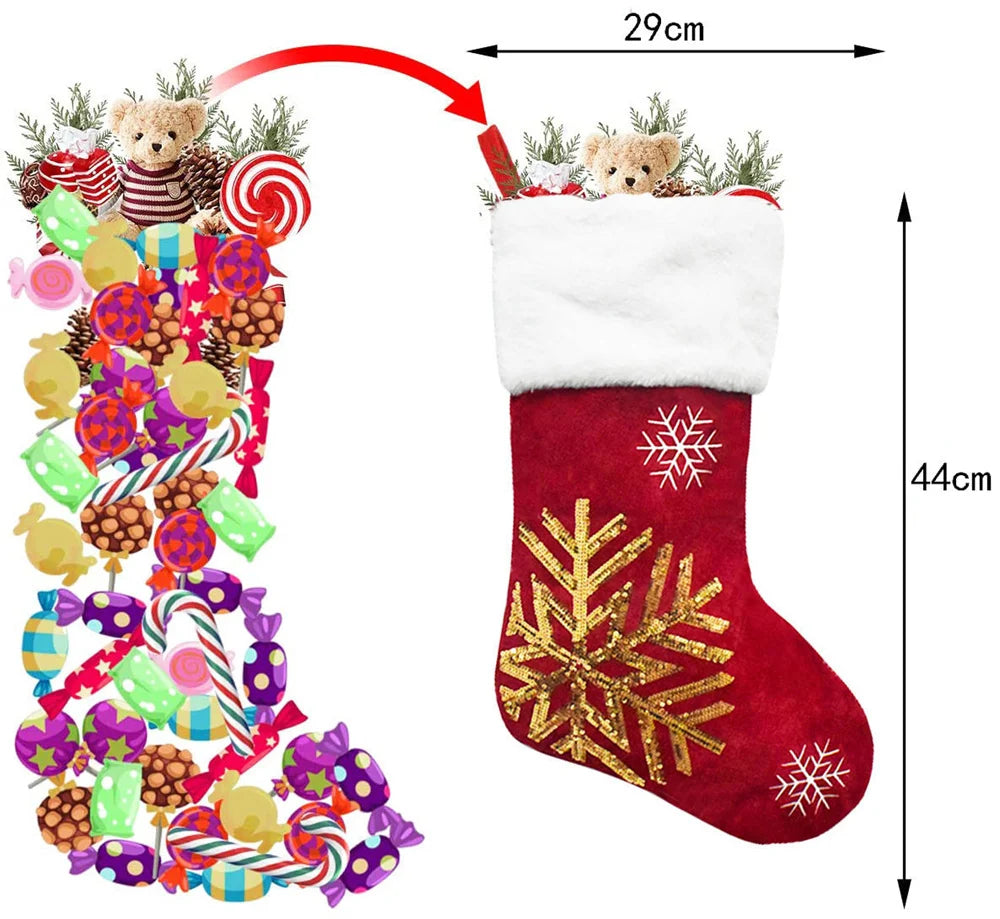 Chaussette Flocon de Noël Doré chic
