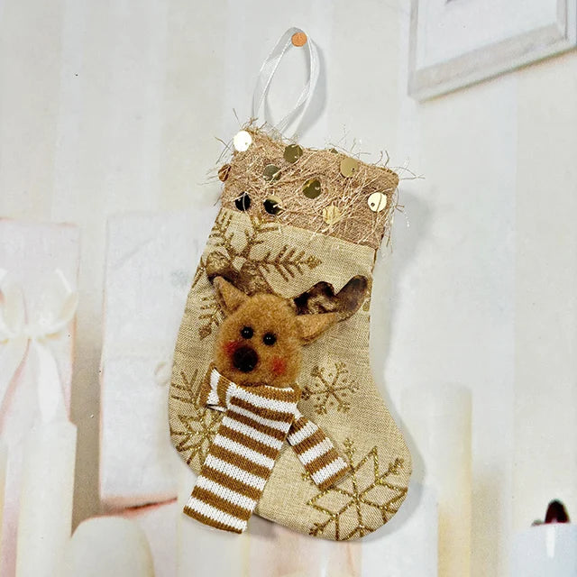 Chaussette Noël Doré