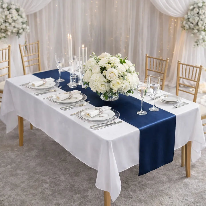 Chemin de Table Bleu Marine Mariage