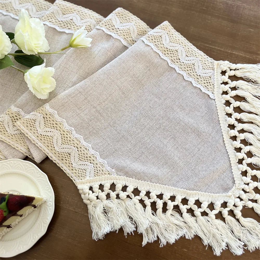 Chemin de Table Boho Macramé Mariage Design