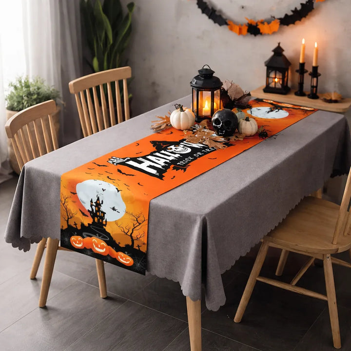 Chemin de Table Halloween Orange Design
