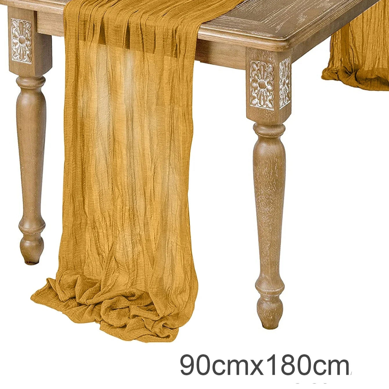 Chemin de Table Noël en Gaze Jaune