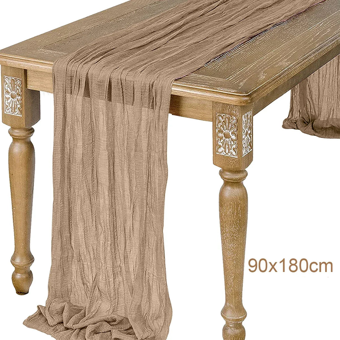 Chemin de Table Noël en Gaze Marron