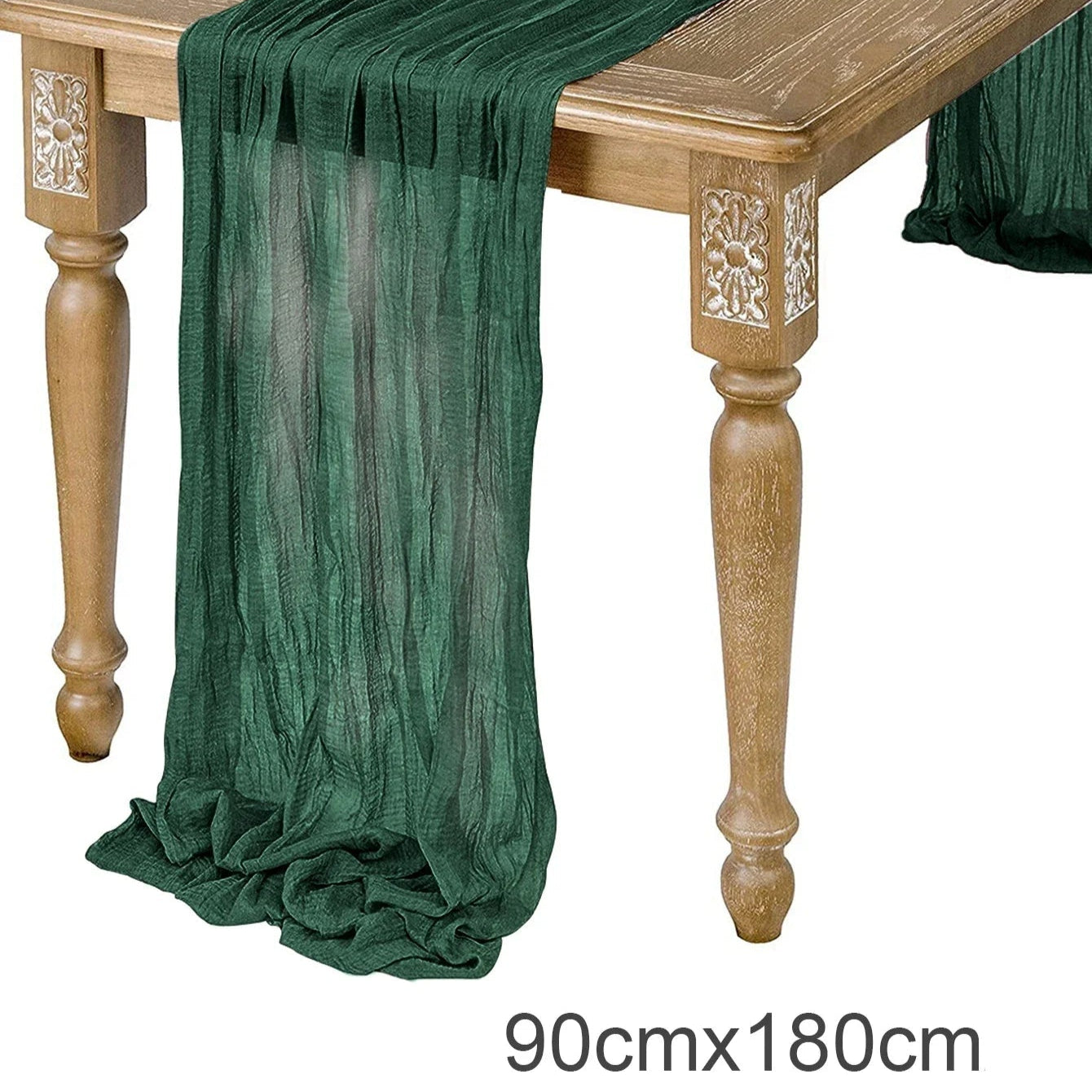 Chemin de Table Noël en Gaze Vert Foncé