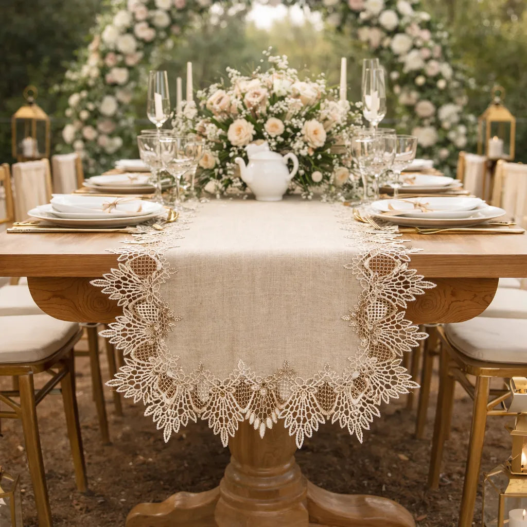 Chemin de Table en Lin Mariage