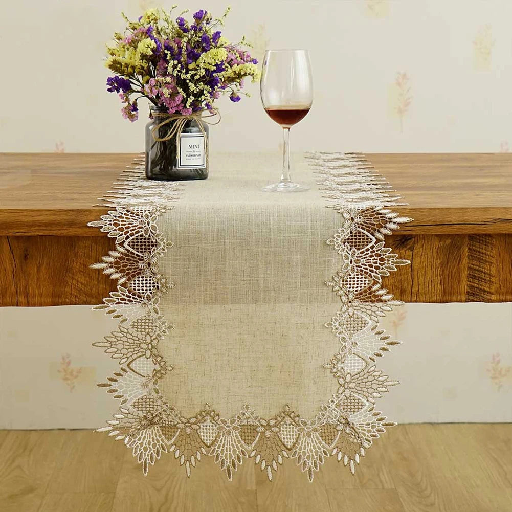 Chemin de Table en Lin Mariage Chic
