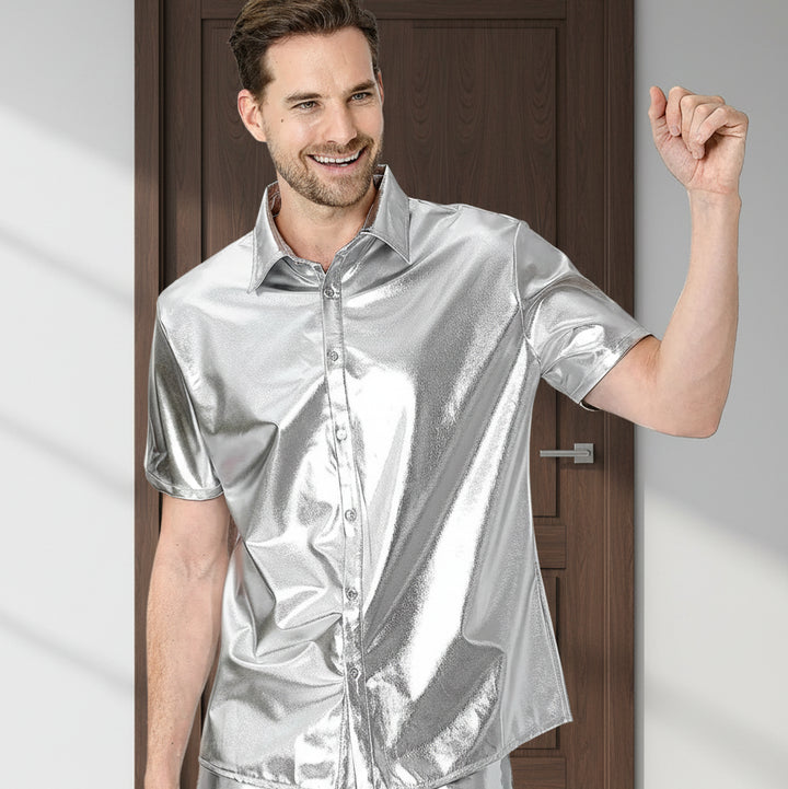 Chemise Disco Homme Argentée Posture