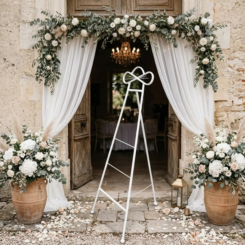 Chevalet Mariage Artistique Blanc Léger