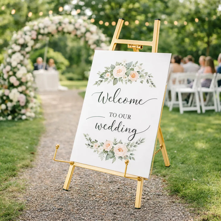 Chevalet Mariage en Métal Doré