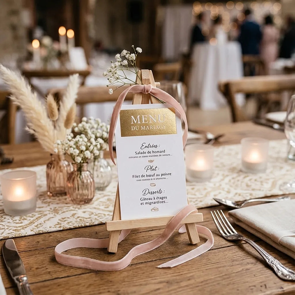 Chevalet pour Menu Mariage Unique