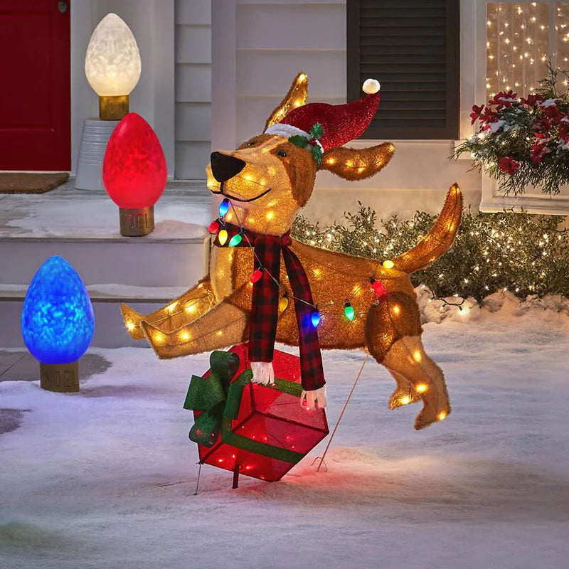 Chien De Noël LED Lumineux En Acrylique