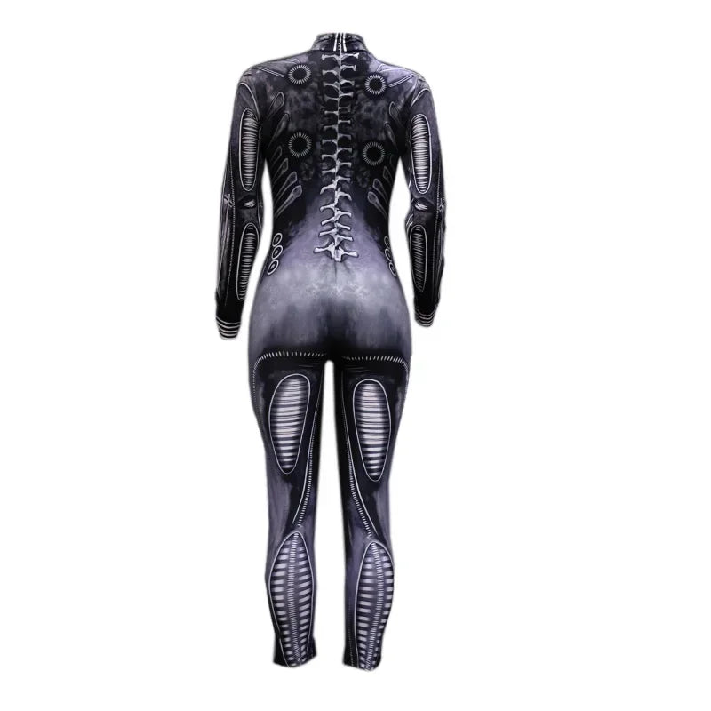 Combinaison Femme Squelette Noir Polyester
