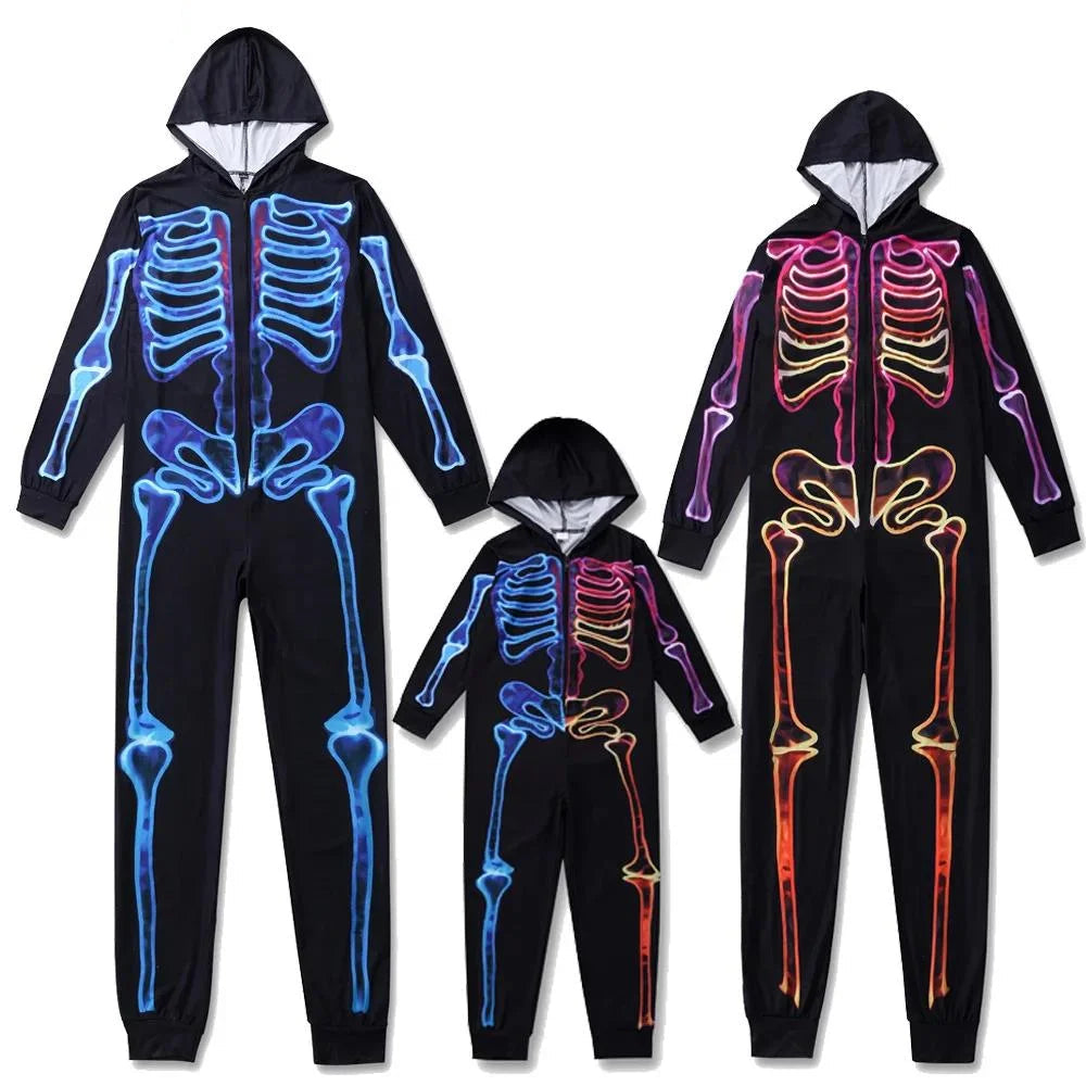 Combinaison Pyjama Famille Squelette Coloré Design