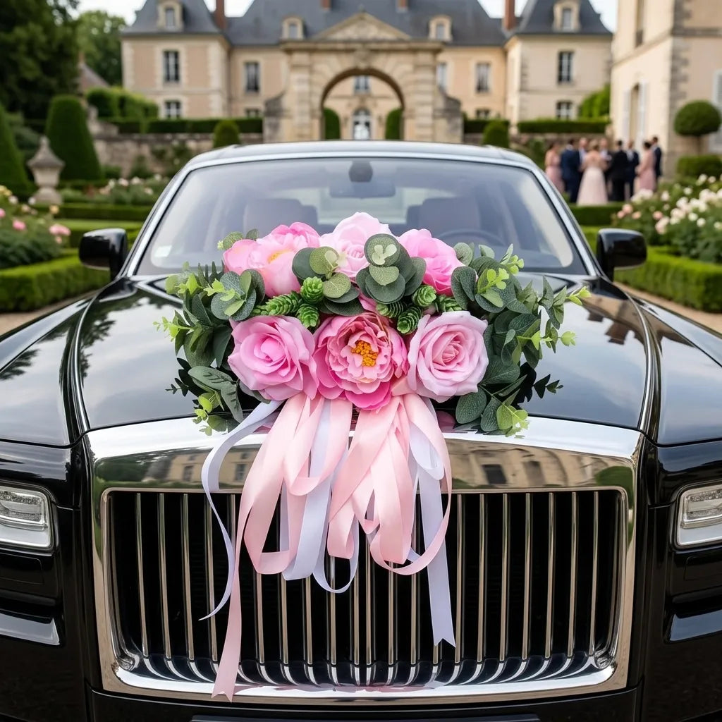 Composition Florale Rose pour Capot Majestueux