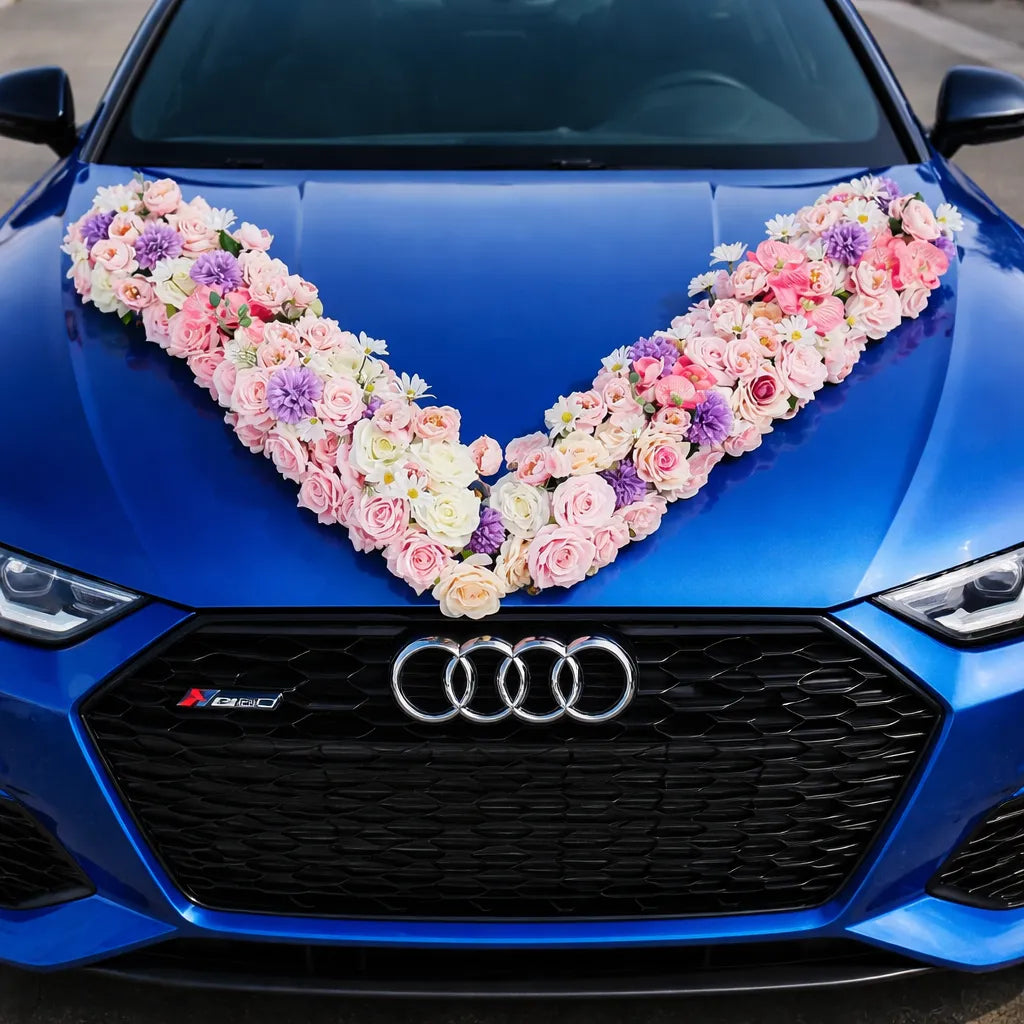 Composition Florale pour Capot Voiture Mariage