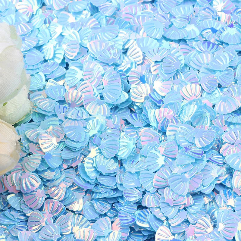 Confettis Anniversaire Coquillages Bleus Original