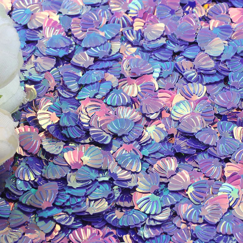 Confettis Anniversaire Coquillages Violets Unique