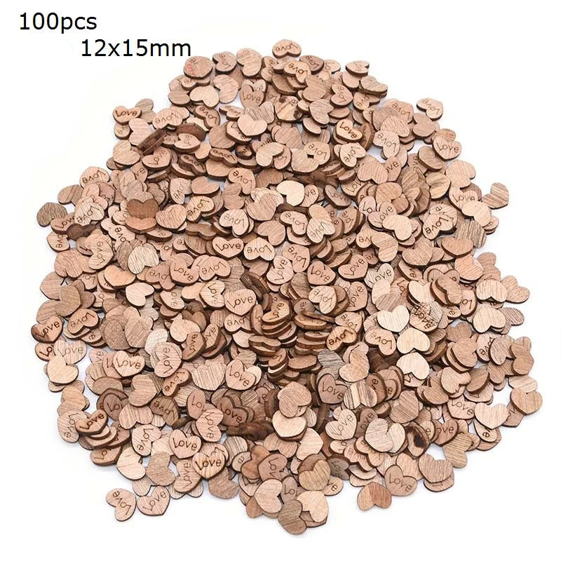 Confettis Cœur Love en Bois chic
