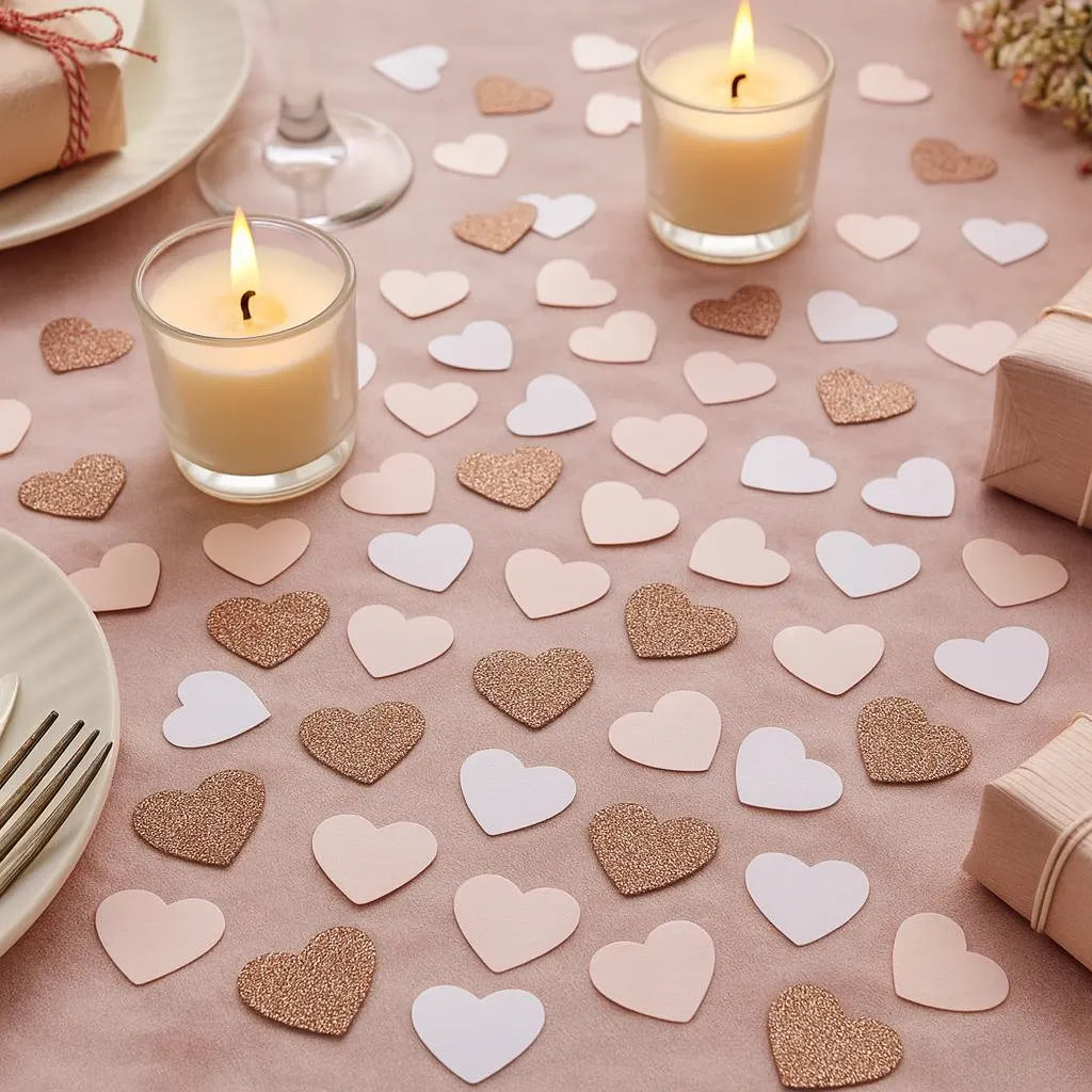Confettis Cœurs Rose Gold