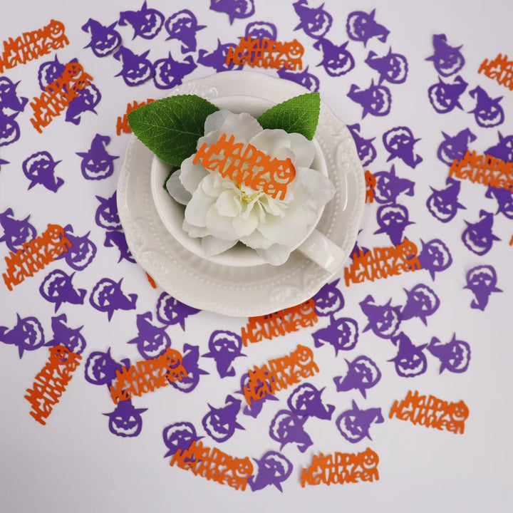 Confettis Halloween Oranges et Violets