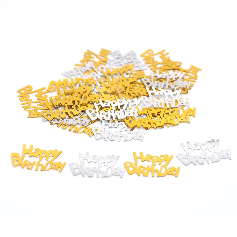 Confettis Happy Birthday Doré et Argenté Classe