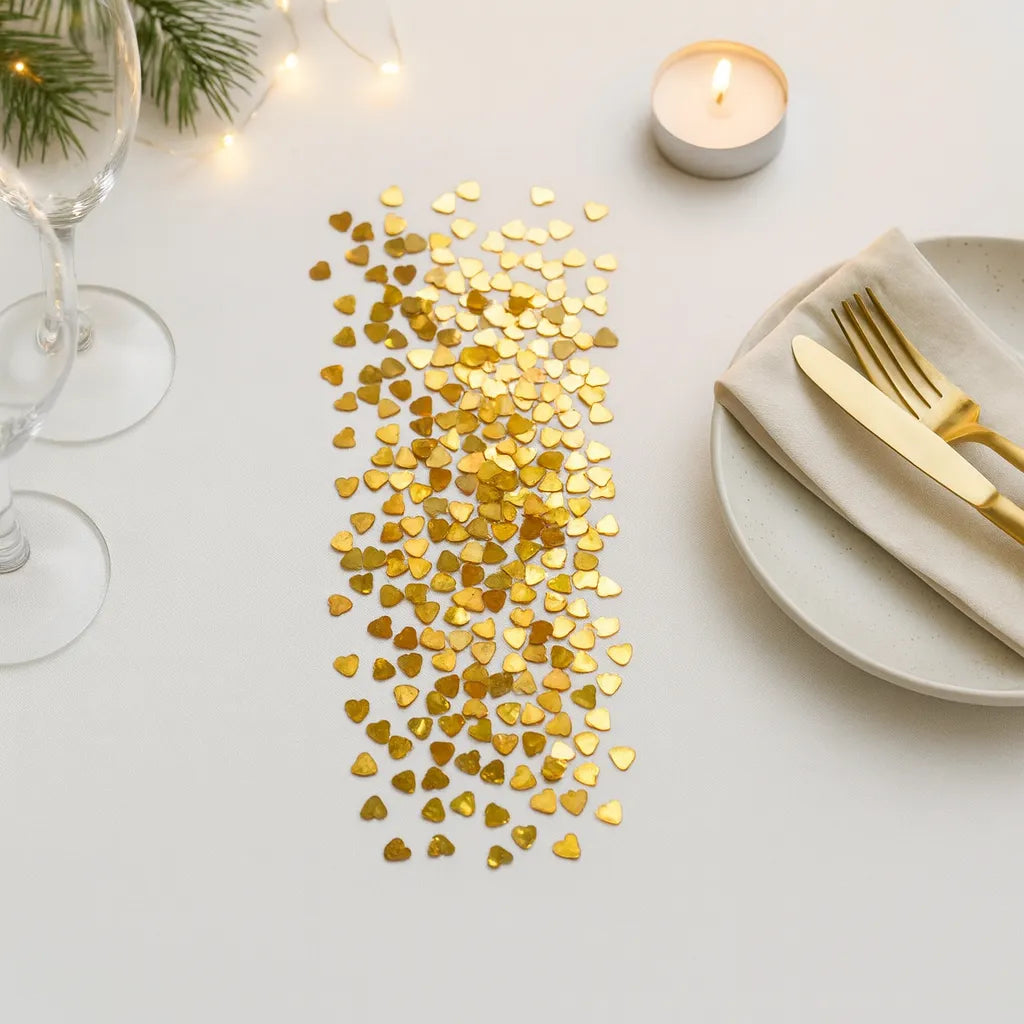 Confettis de Table Cœurs Or