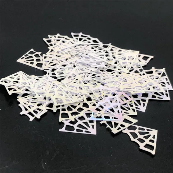 Confettis de Table Toiles d’Araignée Blanches Uniques