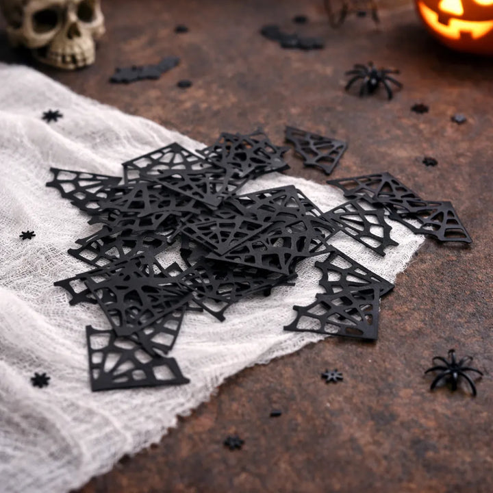 Confettis de Table Toiles d’Araignée Noires