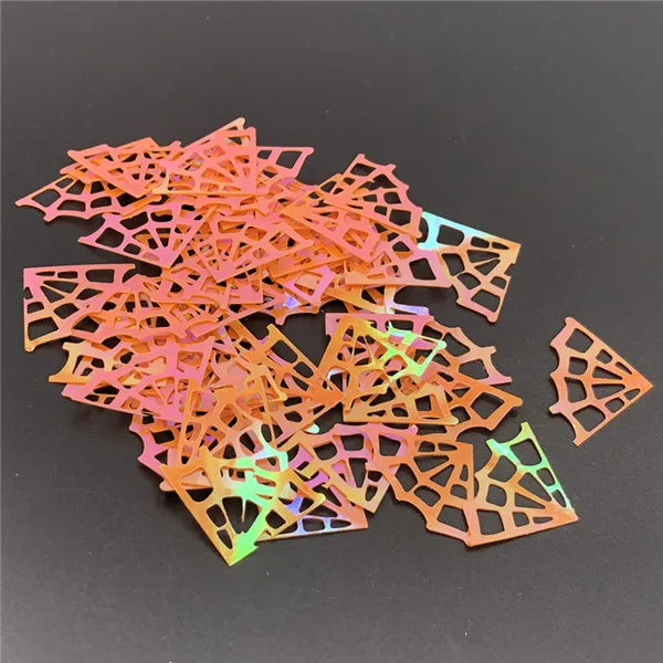 Confettis de Table Toiles d’Araignée Oranges Chic