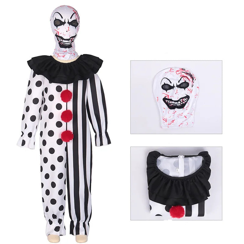Costume Clown Noir et Blanc Inclus