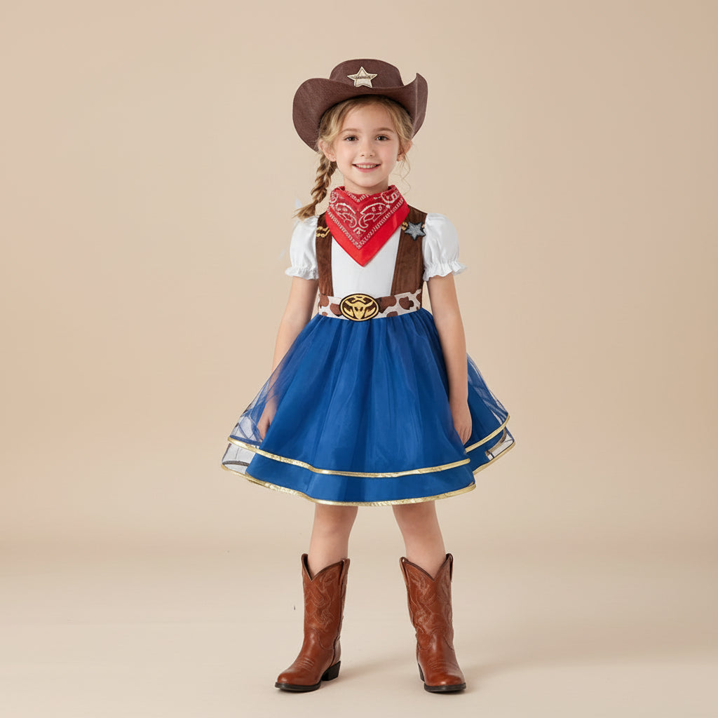 Costume Cowgirl Bleu Enfant